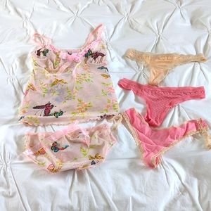 Butterfly Cami Set + Gap Body thongs